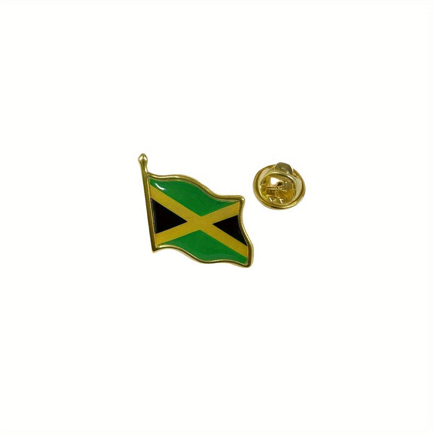 A set of 20 vintage Jamaican flag brooches, crafted from square alloy pins perfect for clothing and accessories.