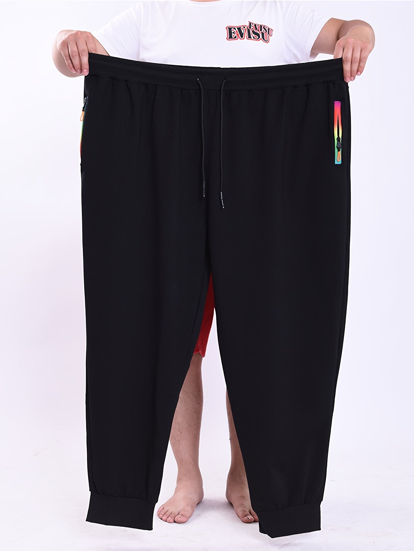 Men's plus size loose fit joggers perfect for spring and fall, ideal for casual outdoor sports.