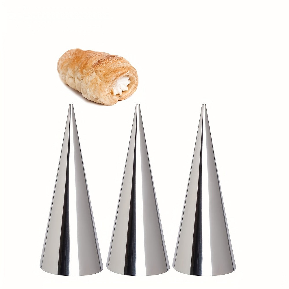 Pastry tool for cream horns, bread rolling, and ice cream cones - Stainless Steel Cone-Shaped Mold