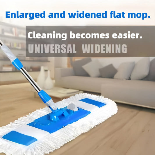 Extra Large 65.0cm Flat Mop with Extended Handle, Wide Microfiber Cloth, 360-Degree Flexible Head - Dual-Use Wet and Dry Floor Mop for Living Room, Bedroom, Toilet, Kitchen, and Floor Cleaning - 1 Piece