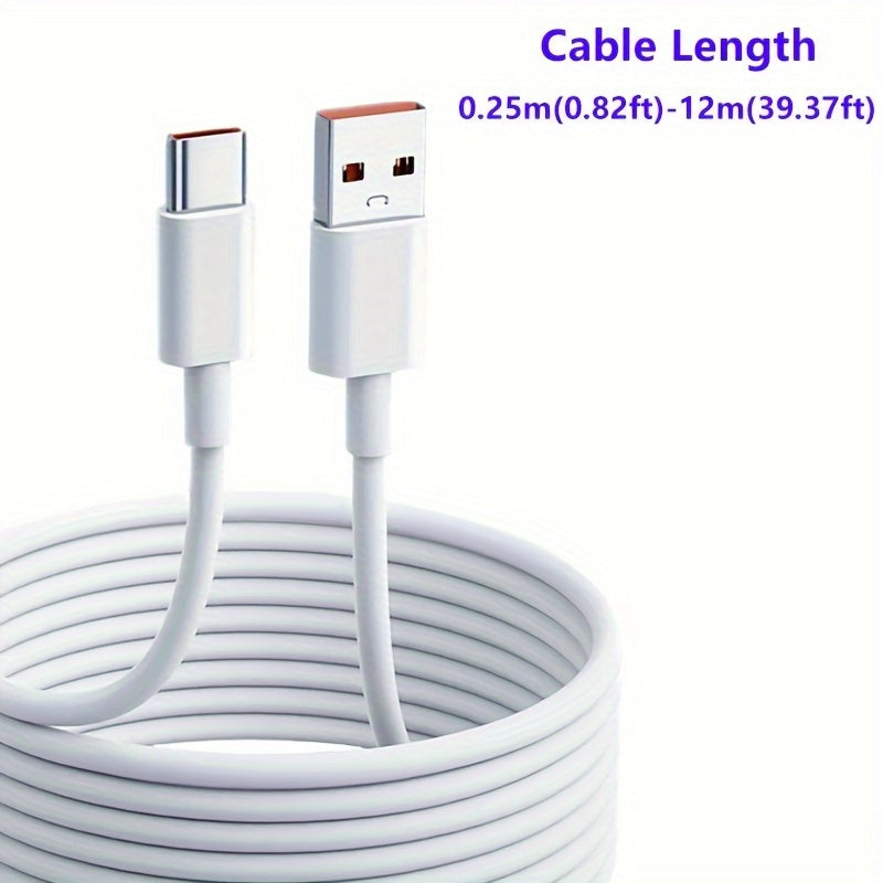 Long USB-C fast charging cable for various Android phones, cameras, printers, and other devices, with power distance charging capability (no data transfer).