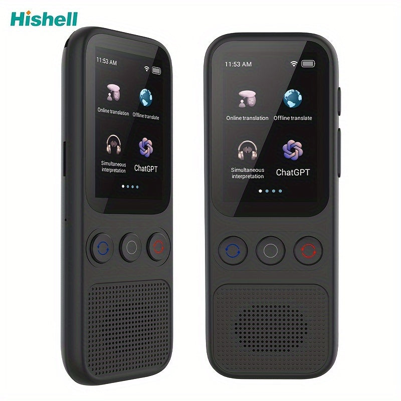 Two-way voice translator for 138 languages, with HD touch screen for travel, business, and study.