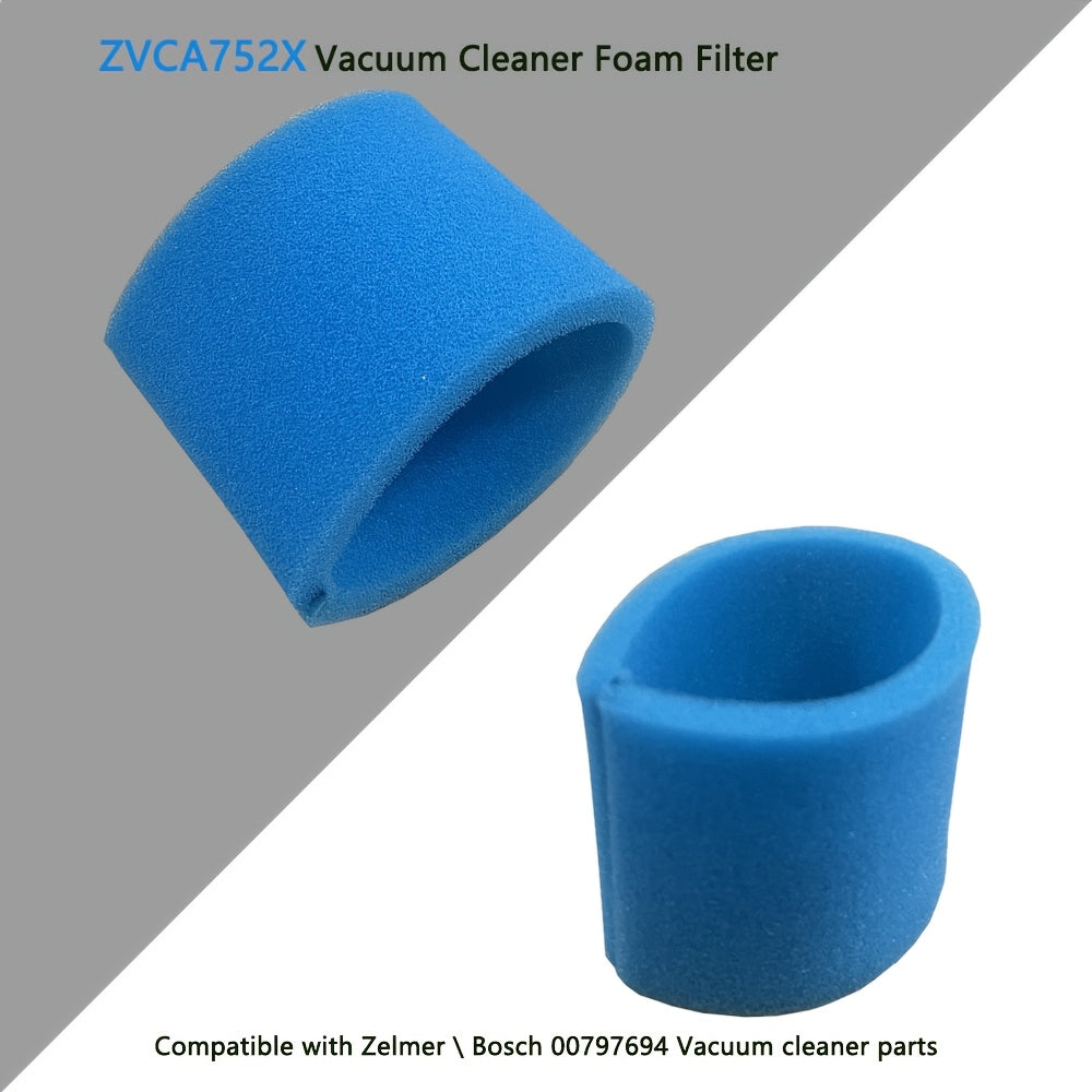 Blue Foam Filter Kit for ZVCA752X Vacuum Cleaner - Set of 2, Fits Zelmer & Bosch 00797694 Parts