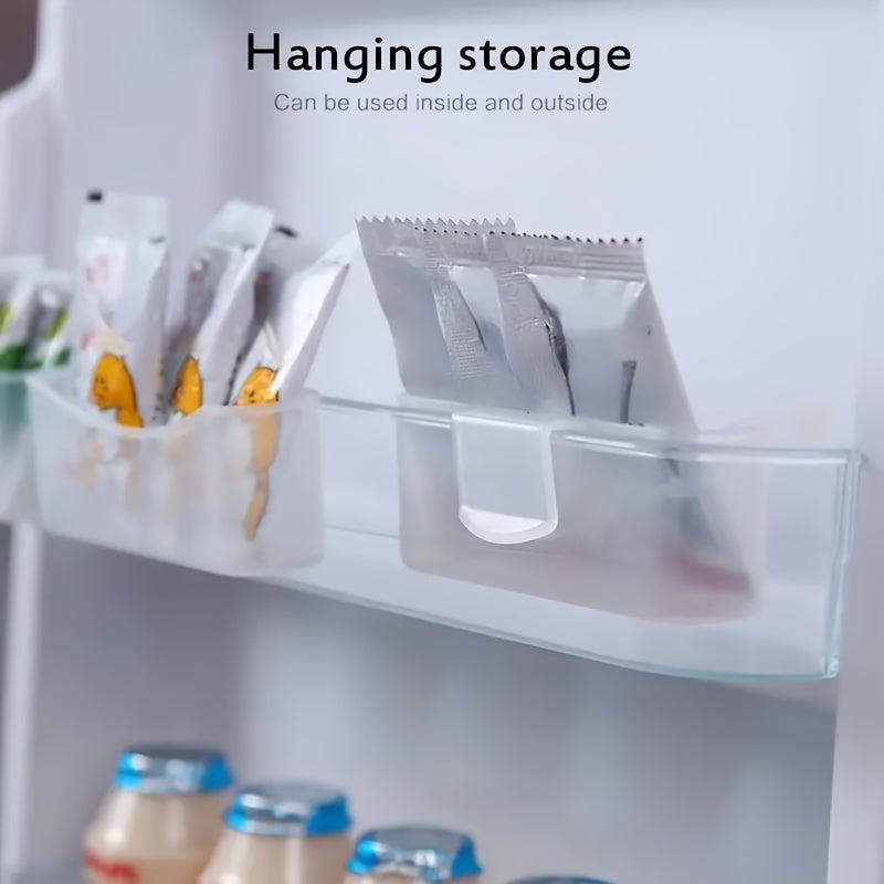 Set of 2 Wall-Mounted Refrigerator Storage Bins, Clear Hanging Organizer for Spice Packets and Small Items, Made of Plastic, Safe for Non-Food Contact