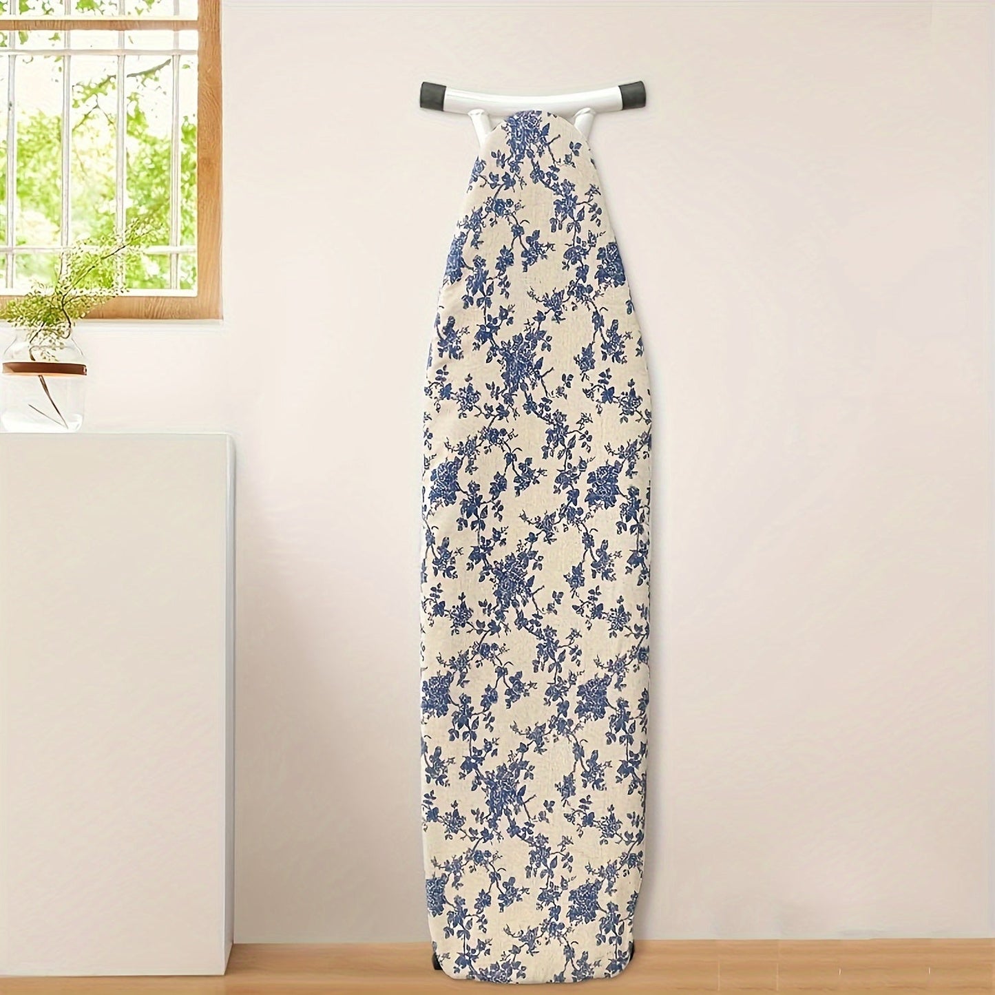 Get the Blue Rose Ironing Board Cover - Made of Strong Polyester Material, Resistant to Heat and Stains with a Secure Nose Pocket Design, Non-Slip Grip, Size 139.7cmx20