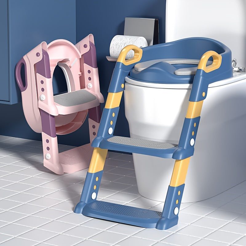 Children's Foldable Toilet Step Stool - Sturdy and Comfortable Potty Training Seat for Boys and Girls, Made of Durable Plastic, Comes in Multiple Colors