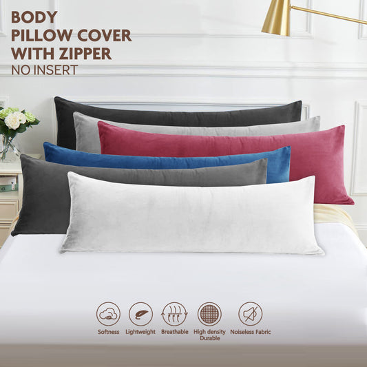 Soft and durable polyester brushed fabric long pillowcase with zipper closure, measuring 51x137cm. Perfect for home bedding decoration. Does not include pillow core.