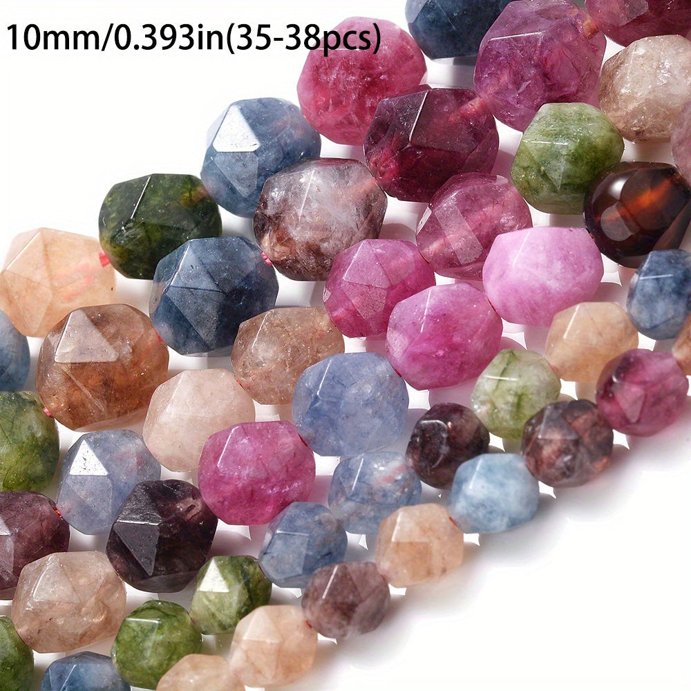 Faceted Tourmaline Spacer Beads made from Natural Stone for Creating Bracelets, Necklaces, and other Jewelry Accessories in 6/8/10mm Sizes.