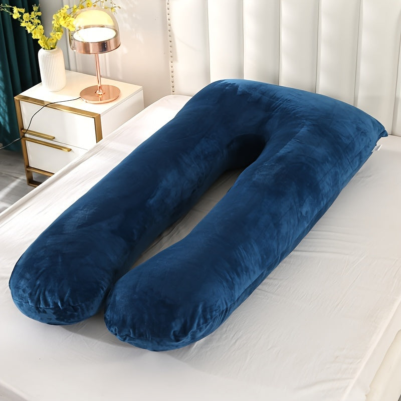 Hidden Blue Waist Support Side Sleeping Support Abdominal Pillow - Crystal Velvet U-shaped Maternity Pillow