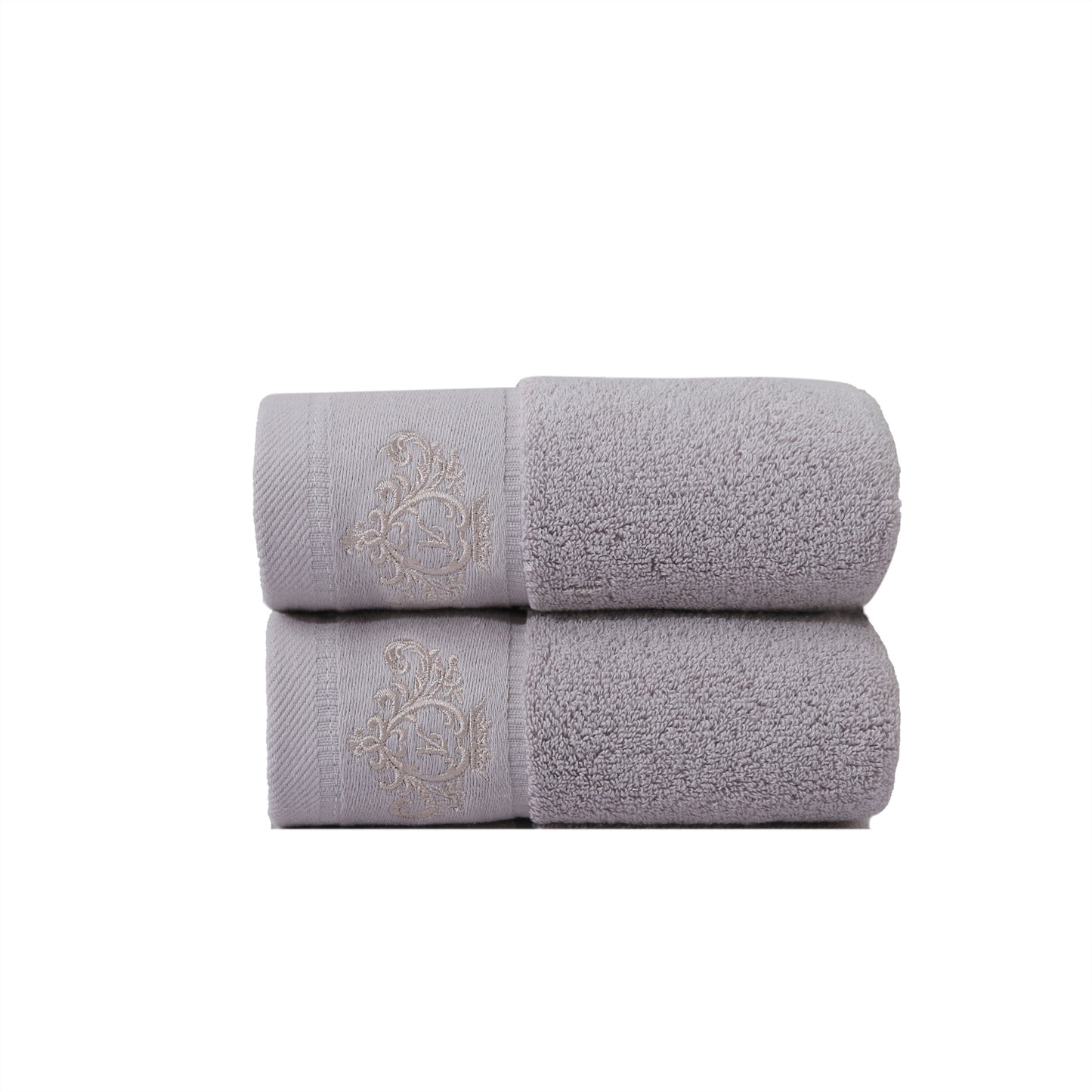 Crown Pattern Cotton Towel Set - Soft, Absorbent, Durable - Ideal for Family Use - Includes Hand and Bath Towels - 34.8x74.93cm and 70.1x139.7cm - Bathroom Accessories