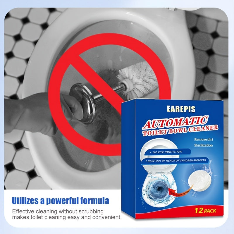 Tablets for automatic toilet cleaning that remove stains and odors, leaving a long-lasting fresh scent and fighting stubborn dirt for a thorough clean.