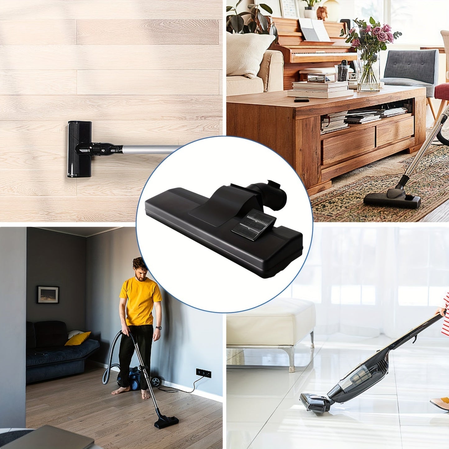 Convenient 2-in-1 Vacuum Cleaner Attachment Kit - Includes 32mm Dusting Brush Tool and Dual Function Floor Nozzle, Compatible with Most Household Vacuums, Made of Durable Plastic for Long-lasting Use