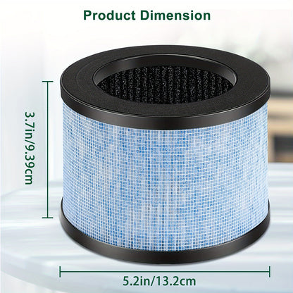 4-Pack of H13 True HEPA Replacement Filters for Air Purifiers, Compatible with multiple models, made with high-efficiency plastic material.