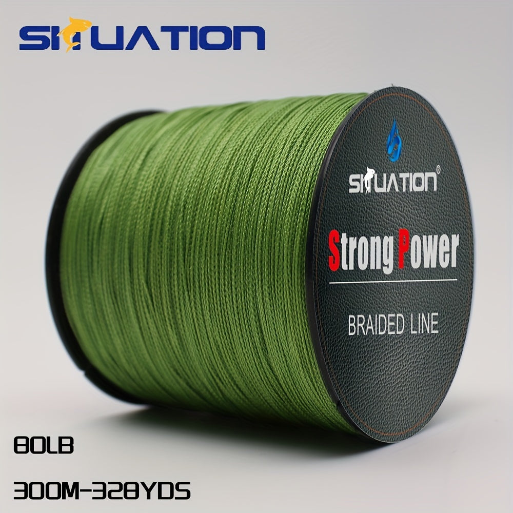 SIIUATION Ultra-Durable 499.87m PE Braided Fishing Line - 4-Strand, Anti-Abrasion, Smooth Long Casts, Available in Various Strengths, Super Strong, Multifilament.