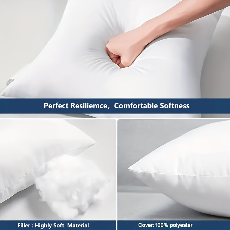 White Throw Pillow Inserts in Contemporary Design 30.48x50.8 cm, Easy to Clean in Machine, Versatile Decorative Cushion for Sofa, Couch, Bed, or Office, Filled and Covered with Polyester for All-Season Comfort, Features Sewn Seam Closure