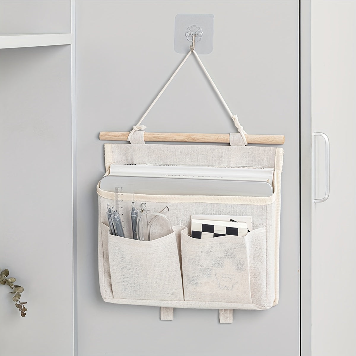 Multi-functional Fabric Hanging Storage Bag - Wall-Mounted Organizer for Bedroom, Dorm Room & Beyond - Comes in White or Gray