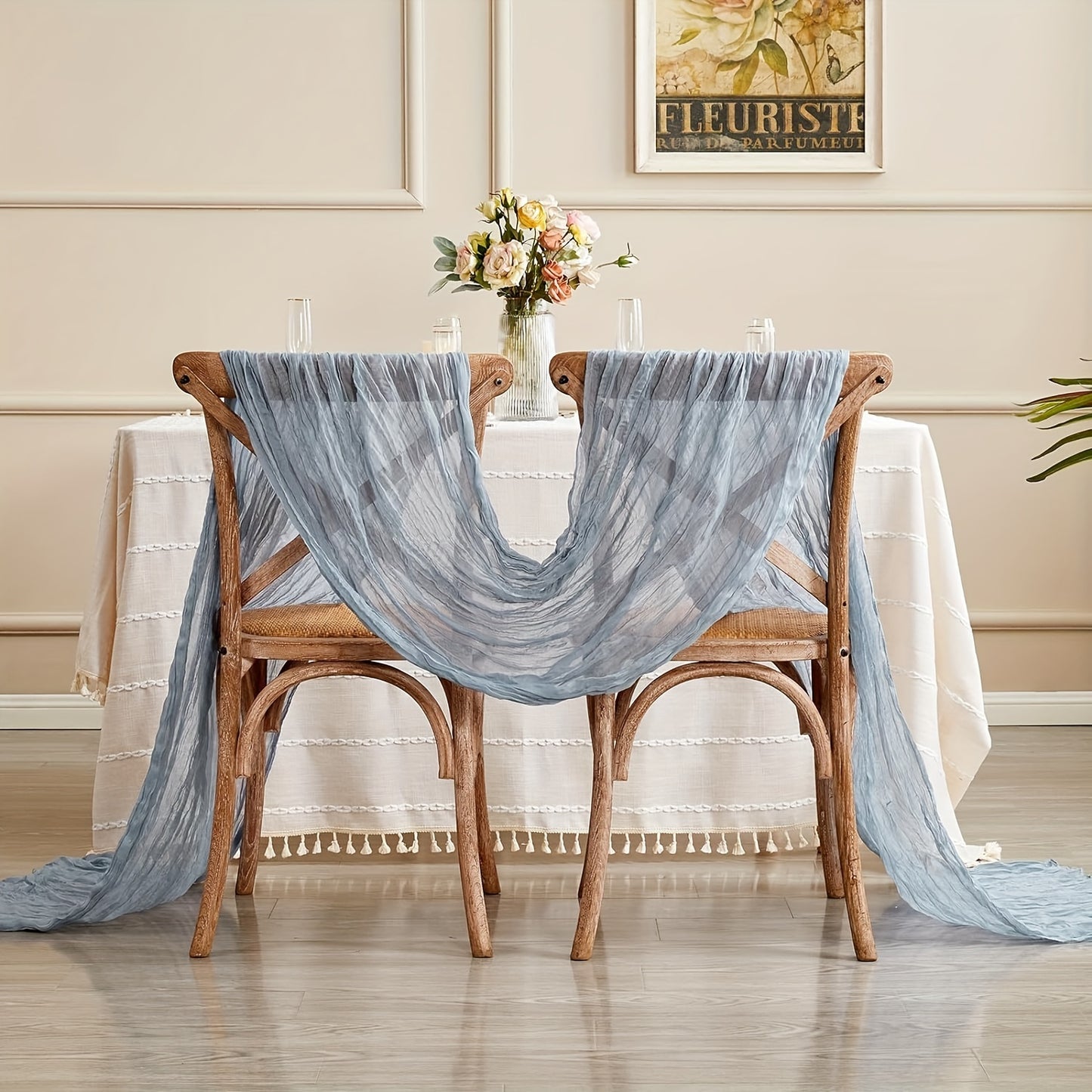 Multi-color pleated table flag - elegant dining table decor