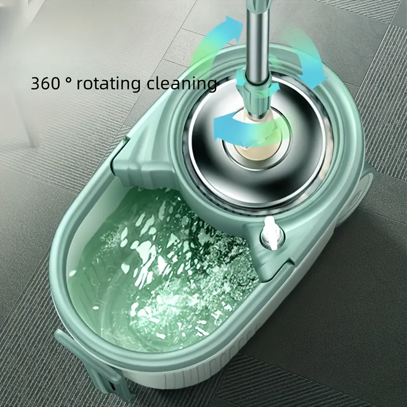 2pcs Teal Spin Mop and Bucket System with Wheels - Microfiber, High Absorbency | Adjustable Handle for Effortless Cleaning | Efficient Tool | Microfiber Technology