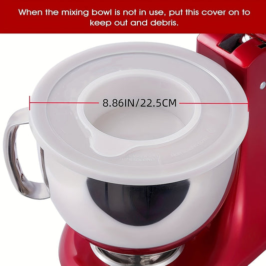 One piece of a kitchen appliance brand's 4.5-5 Quart Tilt-Head Stand Mixer Splash Guard with Dump Window, designed to prevent ingredient spills and dishwasher safe.