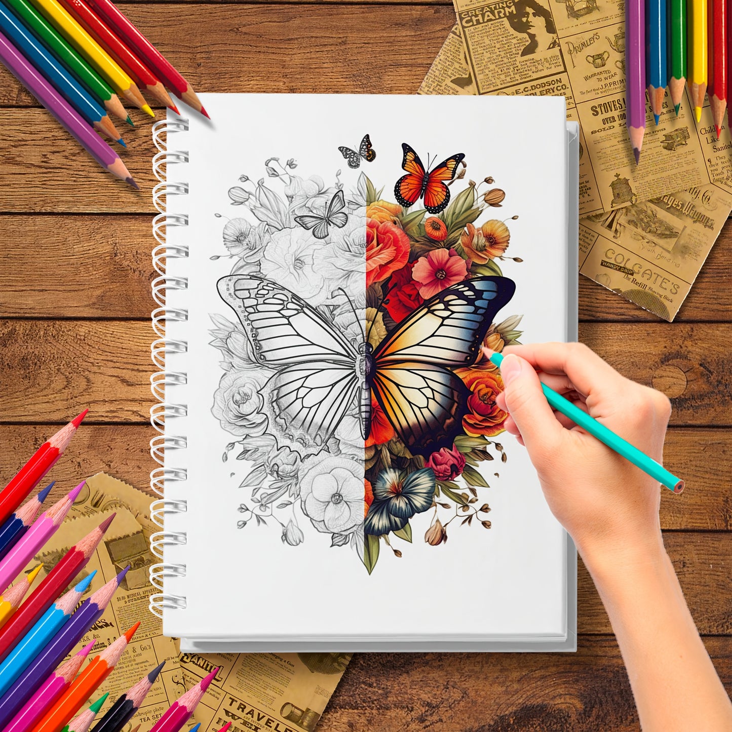 Butterfly Garden: A DIY Coloring Book for Adults - Relax and De-Stress with Artistic Coloring.