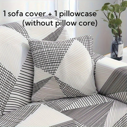 1 Printed Sofa Cover with 1 Free Cushion Cover