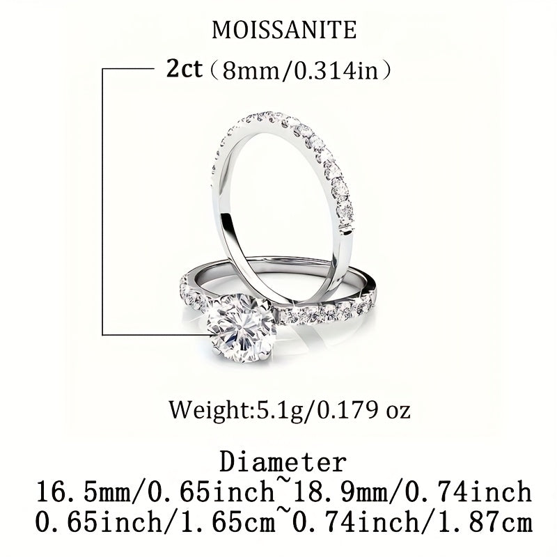 Description: 

This elegant and luxurious stacking ring features a 5g Silver S925 band with a stunning 2ct/3ct Moissanite round drill. It is the perfect choice for women looking to showcase their unique personality. This ring is ideal for proposals