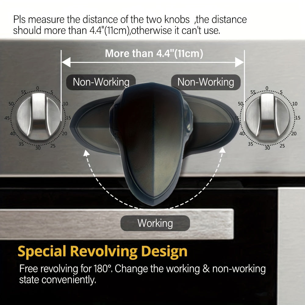 Simple to Install Oven Door Lock - Resistant to Heat, No Tools or Drilling Needed, Swivel Design for Kitchen Safety - Black