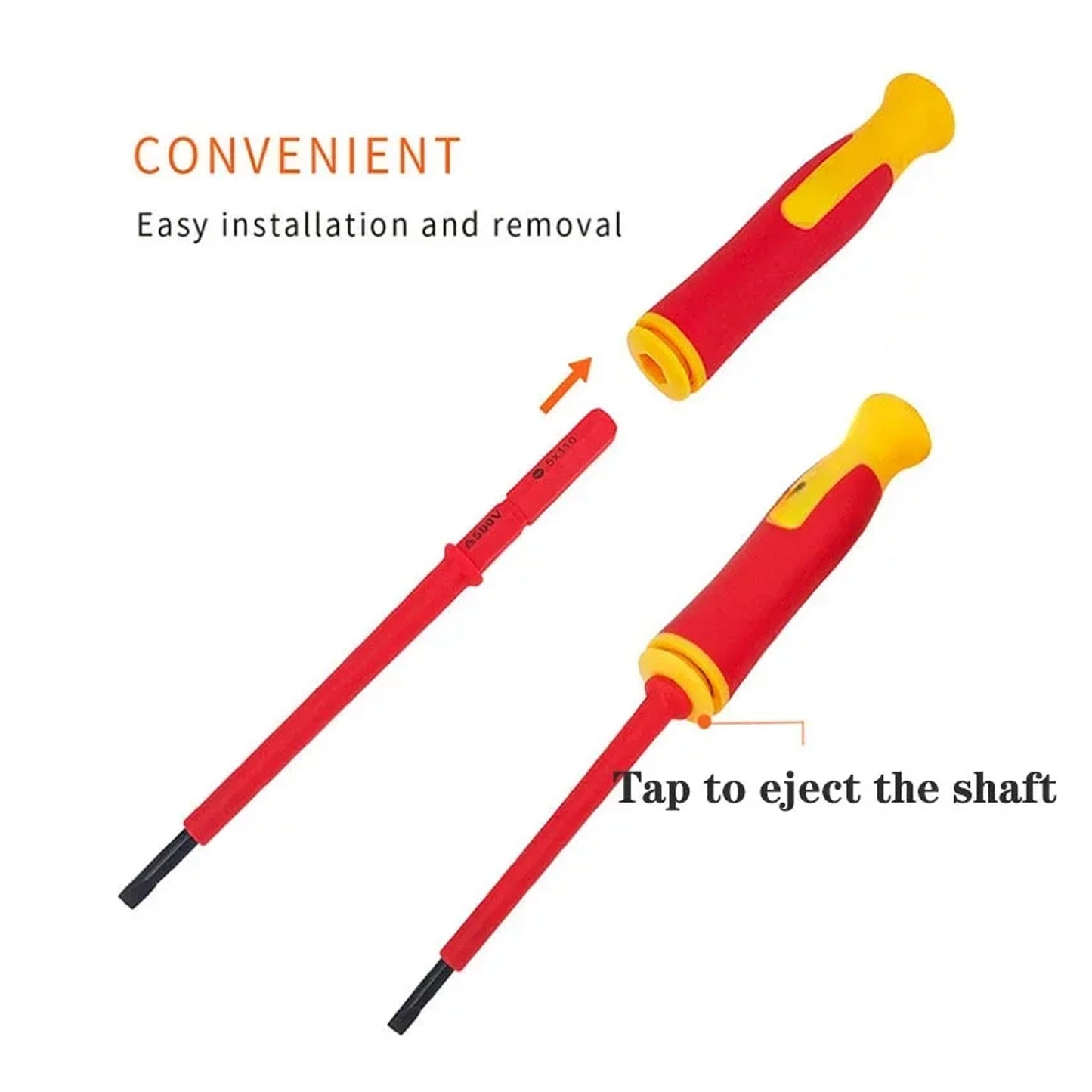 Insulated screwdriver set with high hardness magnetic hex key, ideal for household electricians. Features durable plastic handle and doesn't require electricity. Contains 10-20 pieces.