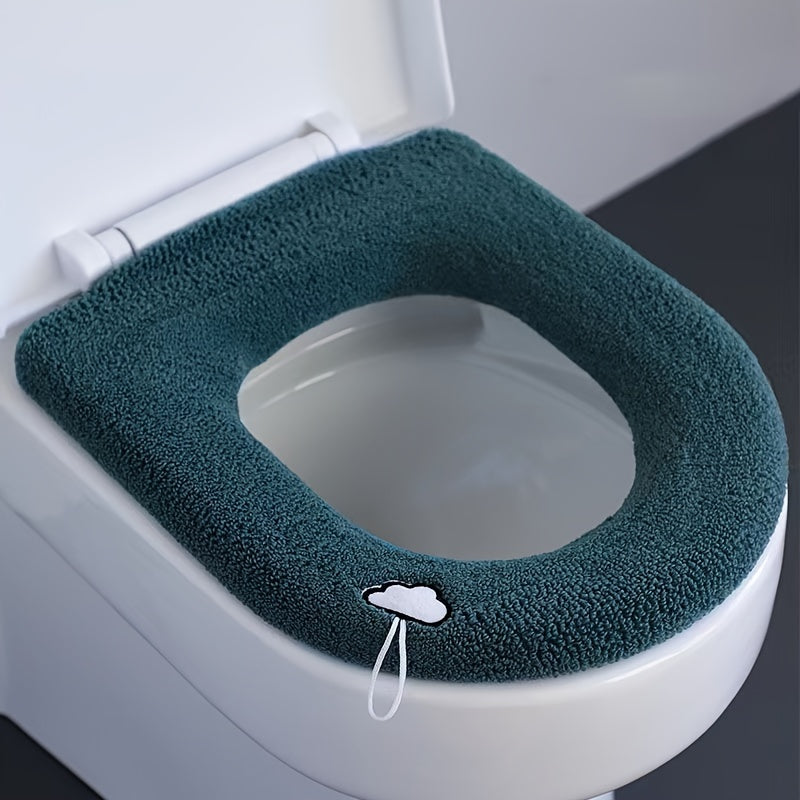 Soft, warm plush toilet seat cover for all seasons. Perfect bathroom accessory or holiday gift.