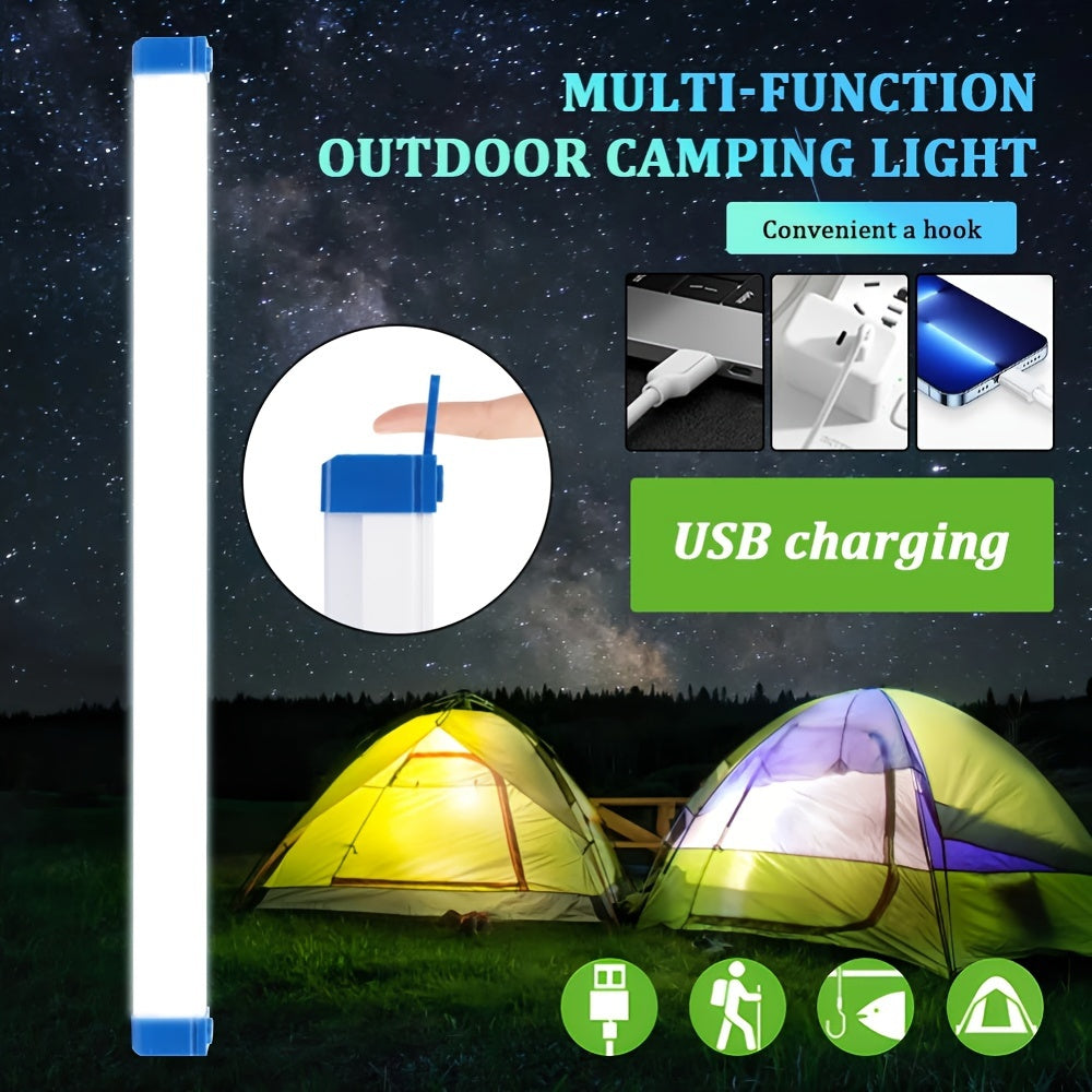 Lihangstar LED Camping Tube: Rechargeable, Magnetic Tail, 3 Illumination Modes, Geometric Design, Portable Market Lighting, Hanging Hook, Freestanding, Wall Mountable, 400mAh Battery, Bedroom Nightlight