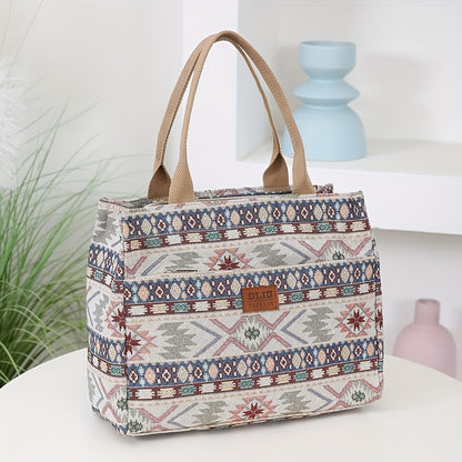 New products including thick knitted jacquard fabric handbags, tote bags, convenient shopping bags, storage bags for moms on the go, women's bags, cloth bags, unisex and ethnic style square