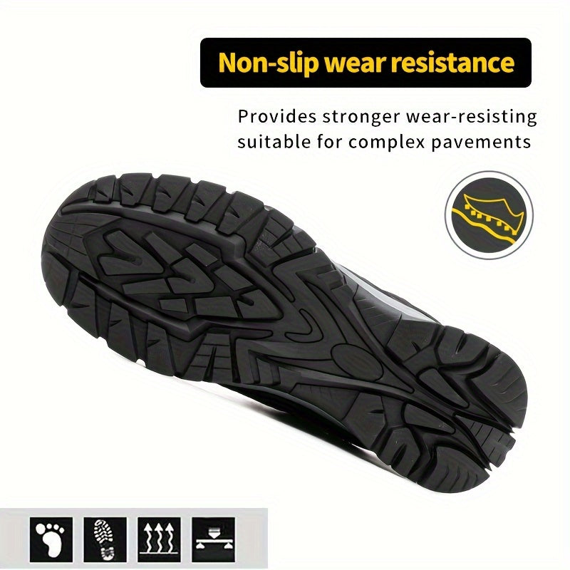 DINGGU Men's Steel Toe Work Shoes with Puncture Resistant Rubber Sole, Breathable and Lightweight.