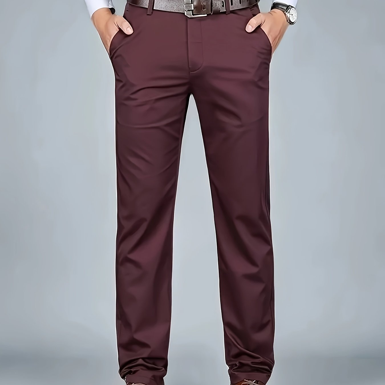 Men's versatile casual formal pants with a classic design and comfortable fit, perfect for casual or business wear.