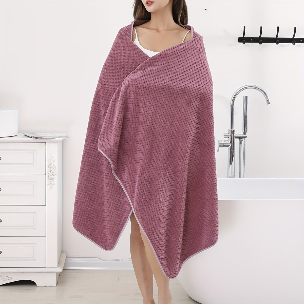 1 Oversized Super Soft Bath Towel - Absorbent, Quick-drying, Cute, 90*180cm.