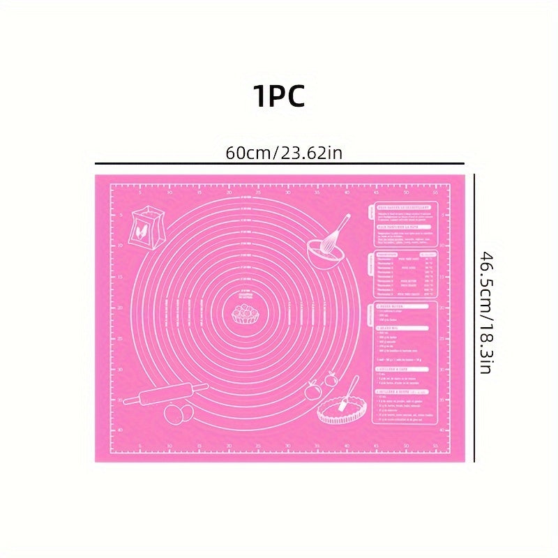 Коврик для выпечки EVA с измерениями - многоразовая подложка для раскатывания теста для хлеба, конфет, печенья и выпечки - кухонный инструмент пищевого класса для Рождества, Хэллоуина, Пасхи, Дня благодарения и Дня святого Валентина, 1 шт.