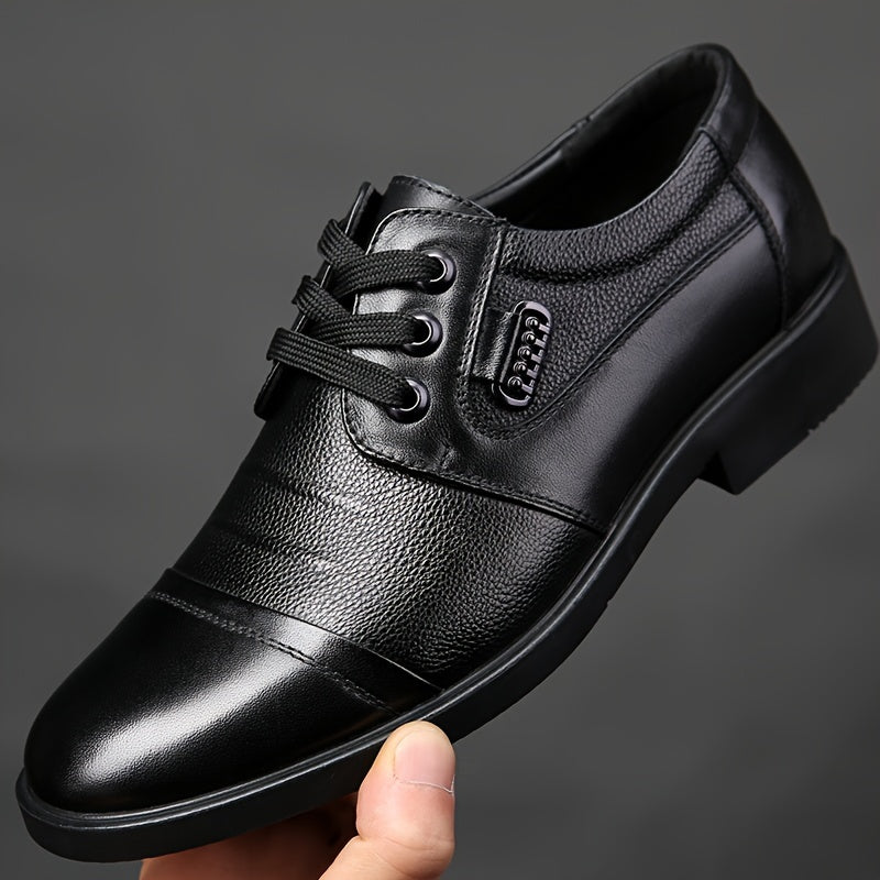 Quality leather Derby shoes with slip-resistant rubber soles for men.