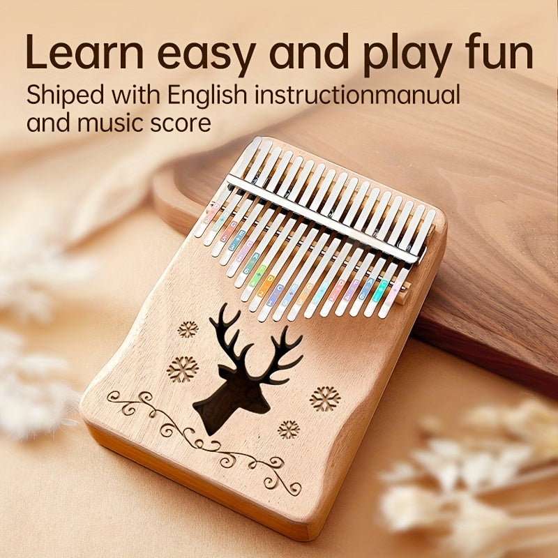 Simple 17-Key Kalimba Thumb Piano - Ideal Gift for Girls, Multicolor, Easy to Play