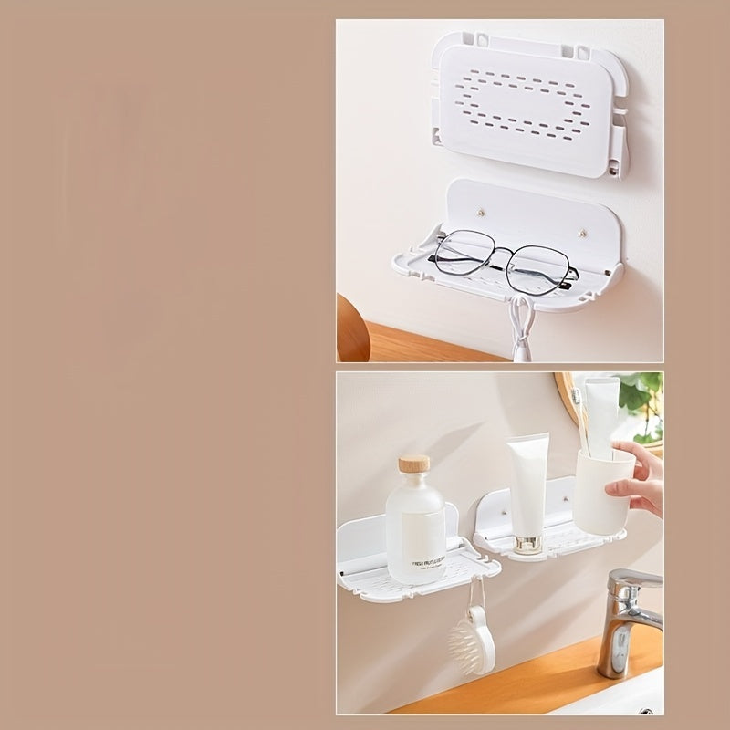 Simple-to-Assemble Collapsible Storage Rack for Kitchen, Bathroom, and Living Room - No Need for Drilling, Made of Strong Plastic