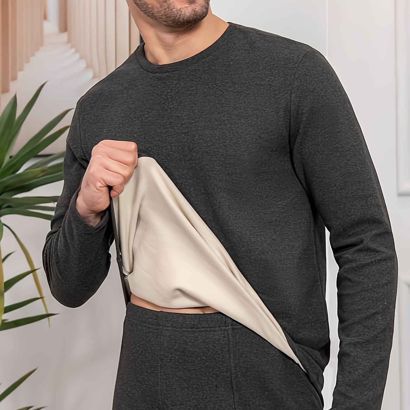 Men's warm thermal underwear tops with high elasticity and high quality material, designed for winter weather. (Tops only)