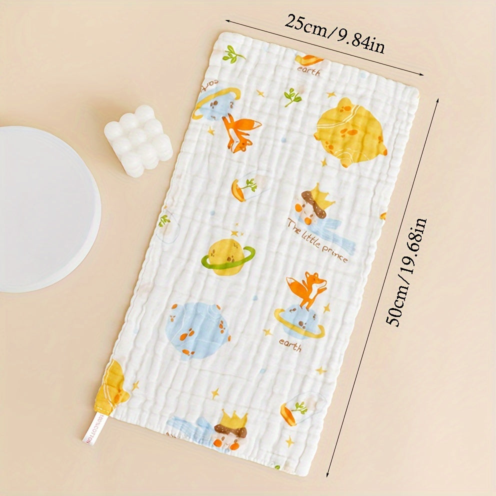 Five 25*50Cm towels with unique, high-density gauze patterns, perfect for everyday bathing.