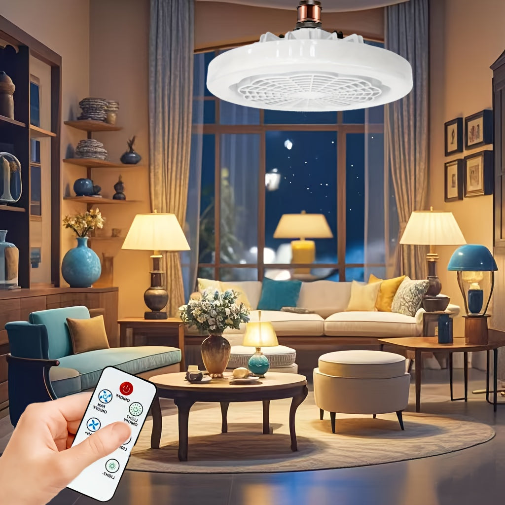 A remote-controlled E27 fan light that's simple to use, with strong airflow and minimal noise. Can function as just a fan when the light is off. Features adjustable smart LED technology, making it the ideal sleep companion for bedrooms, living rooms