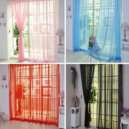 Set of 2 Vibrant Floral Sheer Voile Curtains - Airy and Lightweight Window Panels for Living Room & Bedroom, Size 199.9cm x 100.08cm, Simple to Maintain