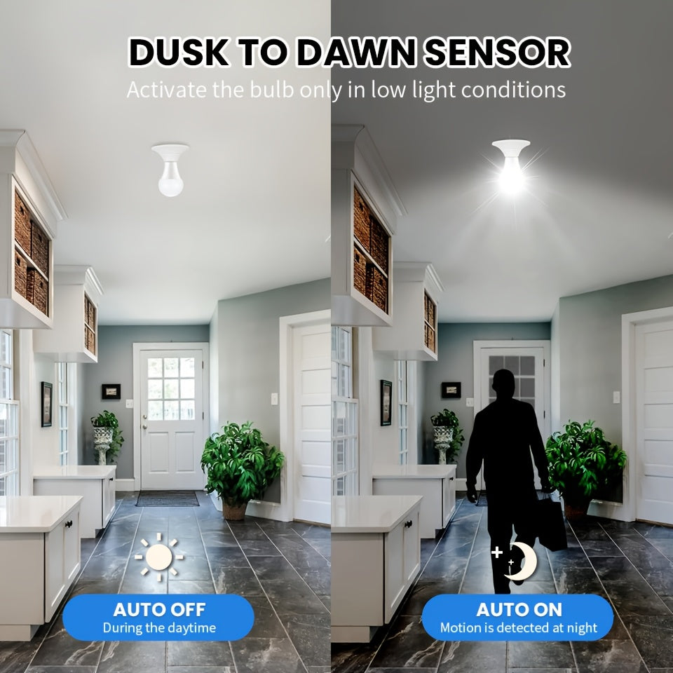 18W LED motion sensor bulb with auto ON/OFF feature for home lighting.