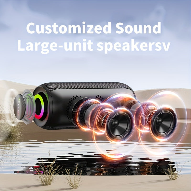 Zealot 2024 Portable Subwoofer Wireless Speaker with Hifi Sound Quality, Dual Pairing, 3600mAh Battery, and 16 Hours Playtime. Compatible with Mobile Phone/Tablet/TV.