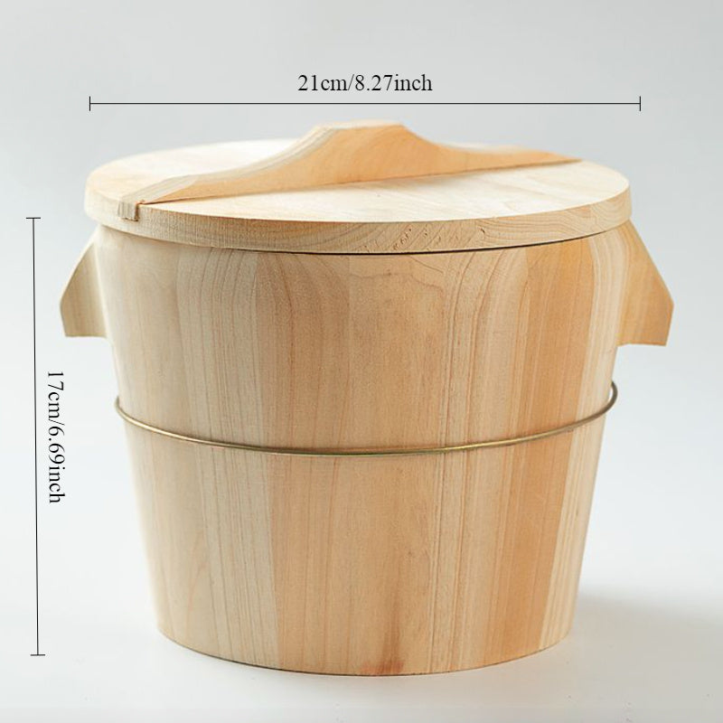 Wooden Steamer Basket - Ideal Kitchen Tool for Healthy Cooking, Great for Steaming Rice & Vegetables