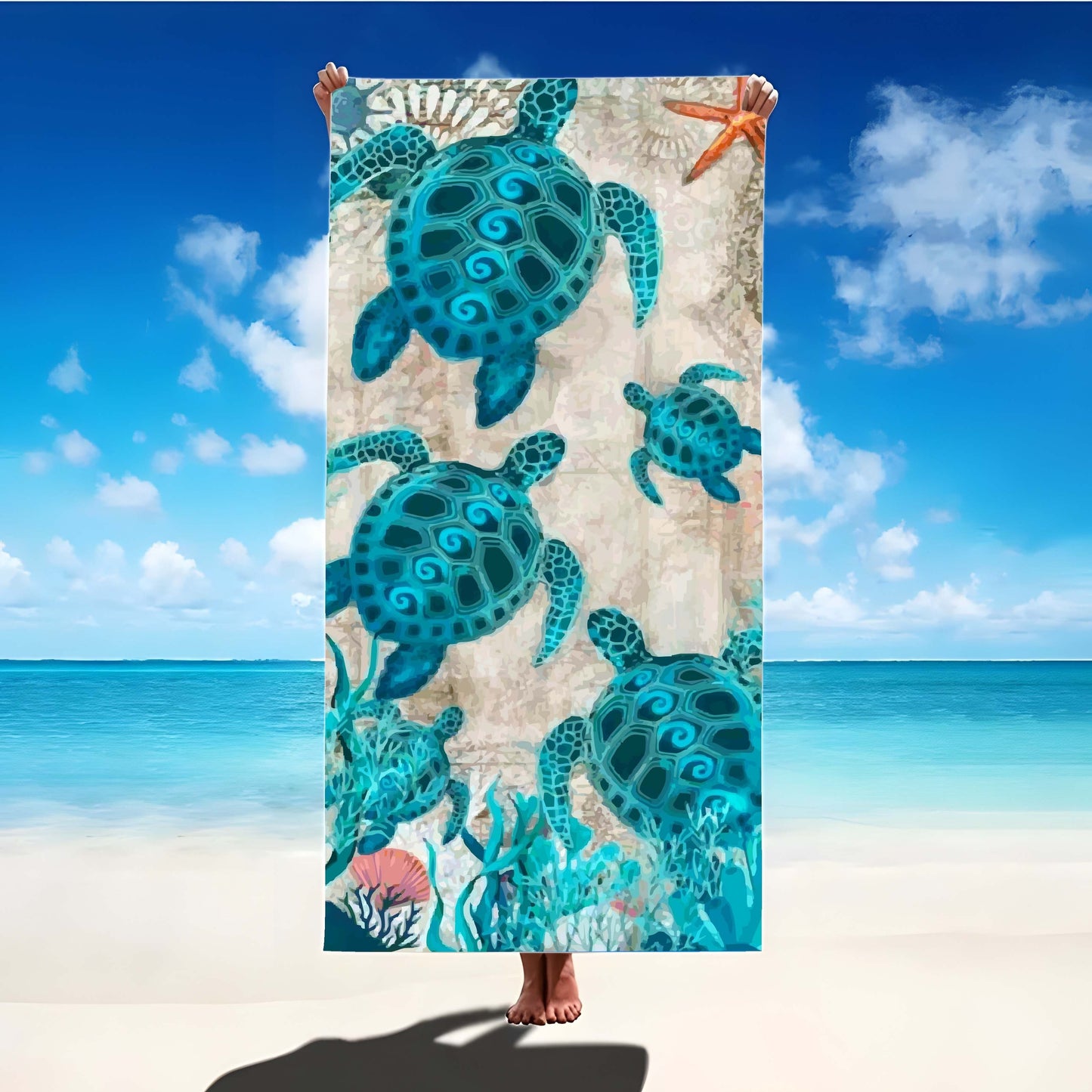 1 Turtle Beach Towel: Super absorbent, quick-drying, lightweight, and soft. Suitable for beach, swimming, outdoor camping, and travel. Ideal beach essential.