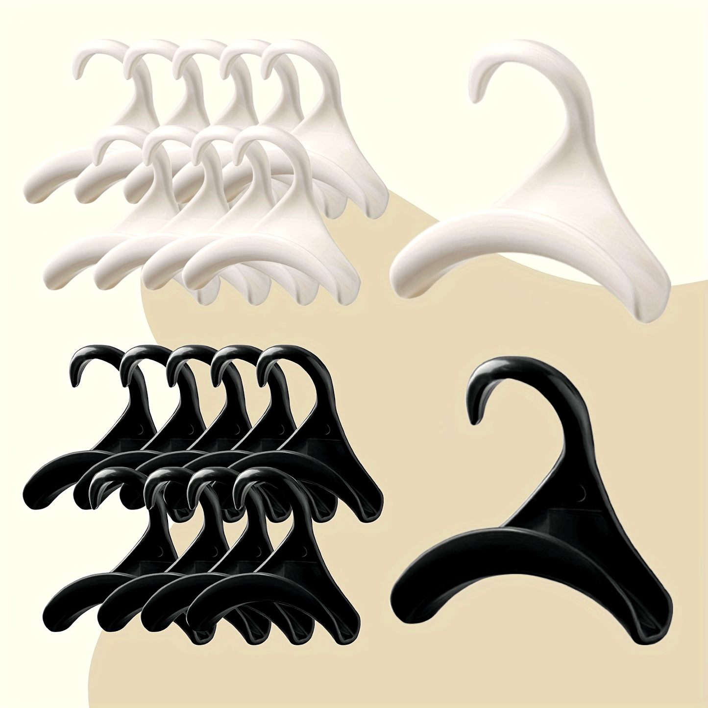 Pack of 10 Black and White Purse Hooks - Strong Tote Bag Holders for Bags, Scarves, Hats, and Closet Organization