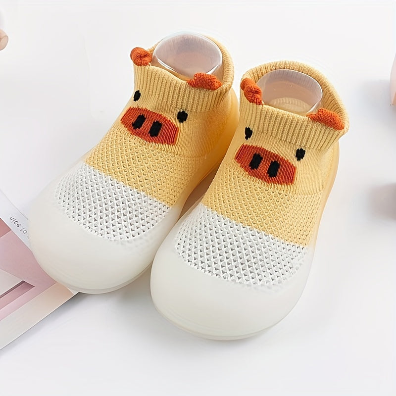 Adorable slip-on sock shoes for baby girls, perfect for indoor and outdoor use all year round. Comfortable and breathable with non-slip soles.