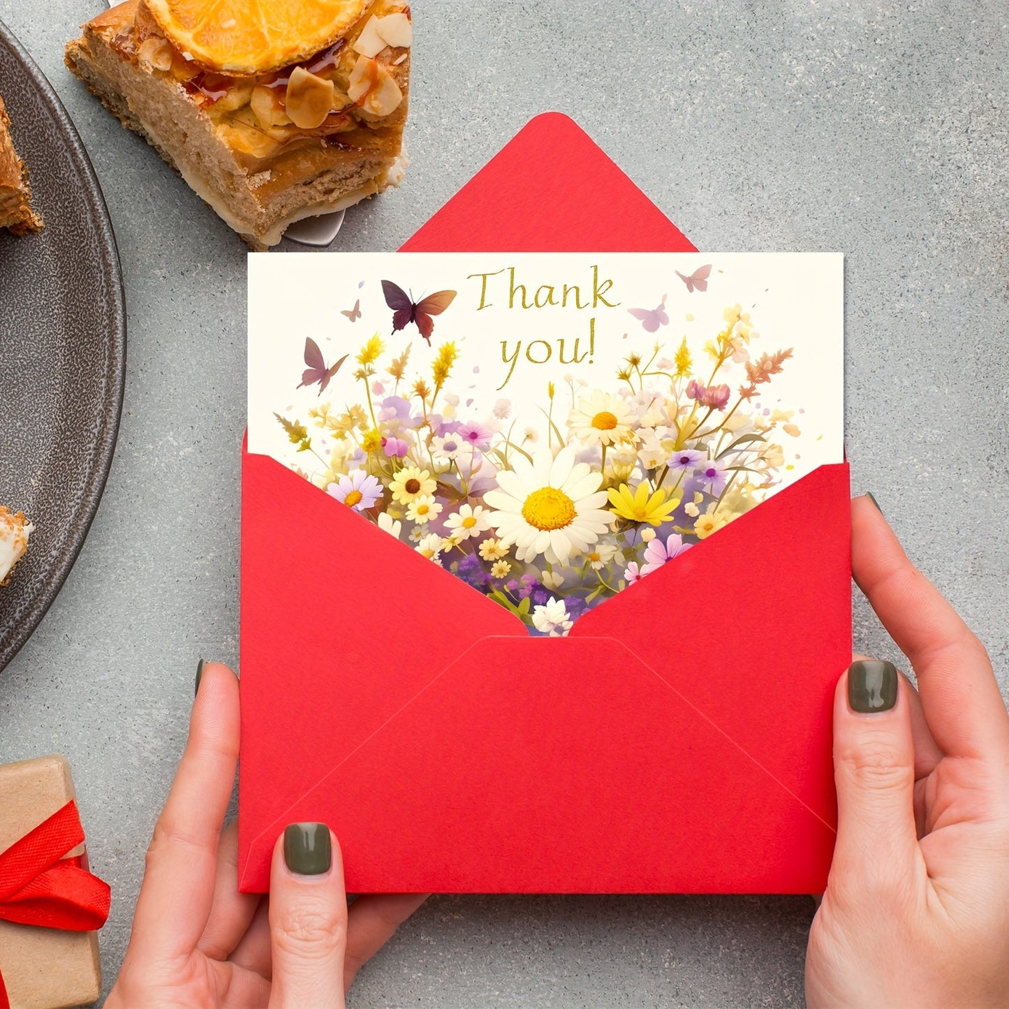 Thanksgiving Greeting Card Set from JOYASIS: Blank Handwritten Envelope, Elegant Floral Design, Foldable Gratitude Card, Unique Encouragement Blessing, Suitable for Young Adults, Relatives, Peers, and Acquaintances. Made with Durable Paper, Rectangular