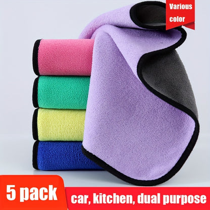 Thickened car cleaning towel set for interior and exterior maintenance.